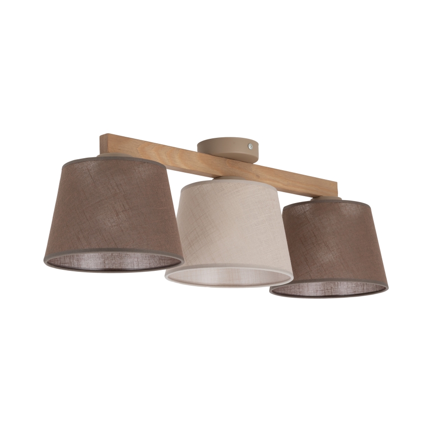 Brilagi - Lámpara de techo de superficie LATTE SABIA 3xE27/15W/230V pino/mezcla
