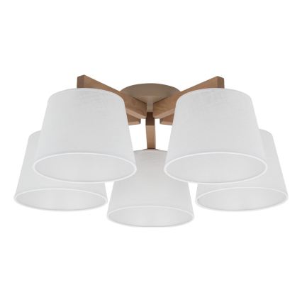 Brilagi - Lámpara de techo de superficie LATTE SABIA 5xE27/15W/230V pino/blanco