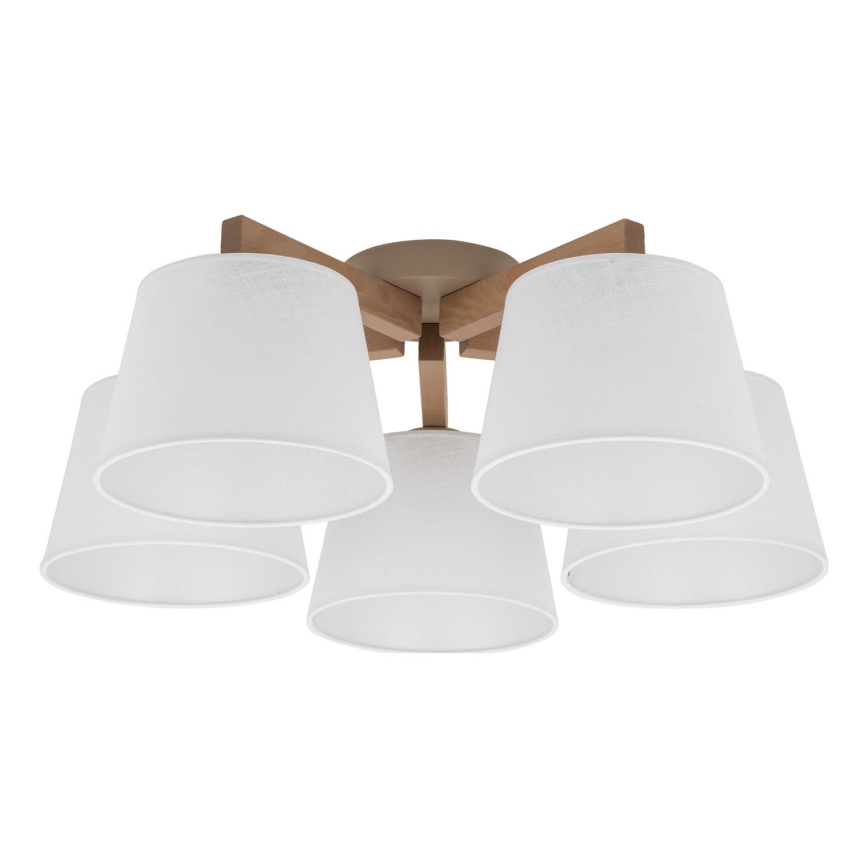 Brilagi - Lámpara de techo de superficie LATTE SABIA 5xE27/15W/230V pino/blanco
