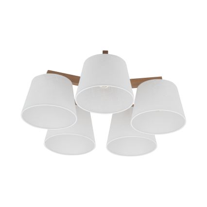 Brilagi - Lámpara de techo de superficie LATTE SABIA 5xE27/15W/230V pino/blanco