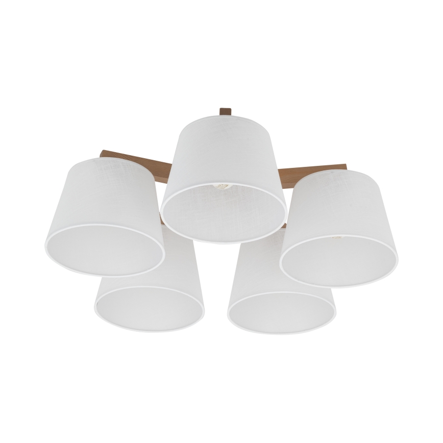 Brilagi - Lámpara de techo de superficie LATTE SABIA 5xE27/15W/230V pino/blanco
