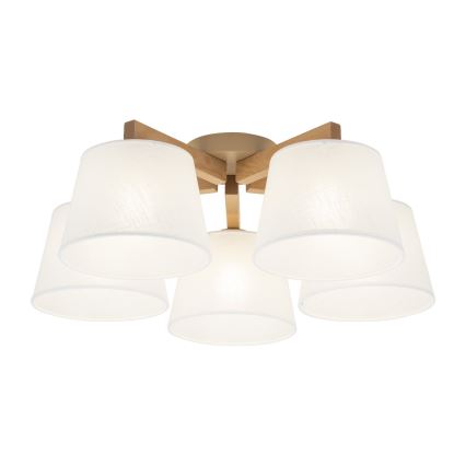 Brilagi - Lámpara de techo de superficie LATTE SABIA 5xE27/15W/230V pino/blanco