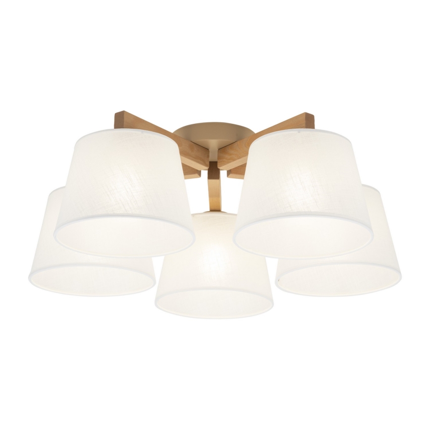 Brilagi - Lámpara de techo de superficie LATTE SABIA 5xE27/15W/230V pino/blanco