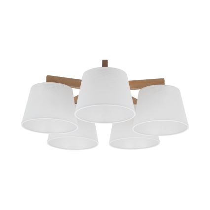 Brilagi - Lámpara de techo de superficie LATTE SABIA 5xE27/15W/230V pino/blanco