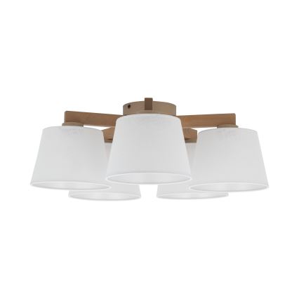 Brilagi - Lámpara de techo de superficie LATTE SABIA 5xE27/15W/230V pino/blanco
