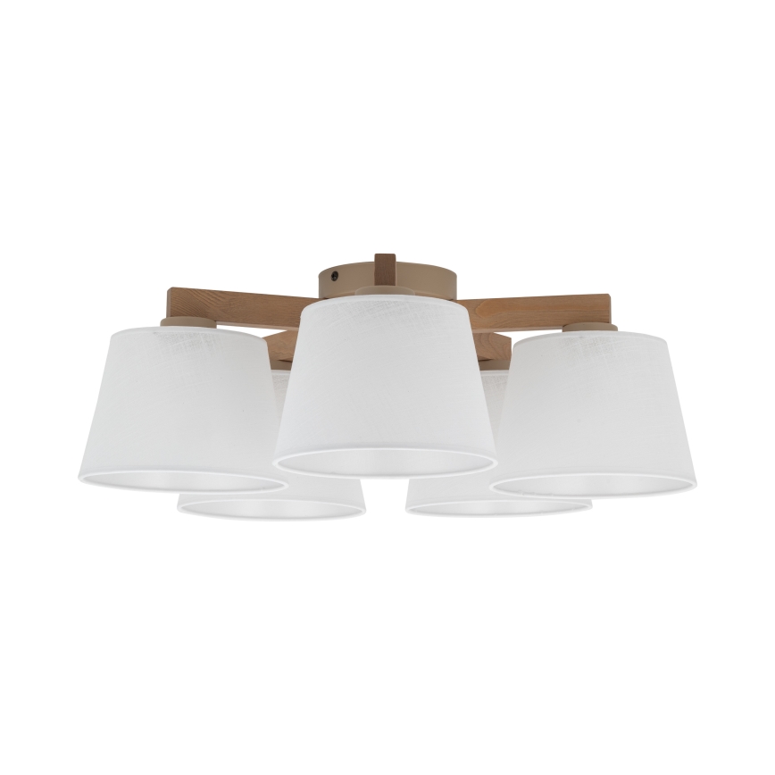 Brilagi - Lámpara de techo de superficie LATTE SABIA 5xE27/15W/230V pino/blanco