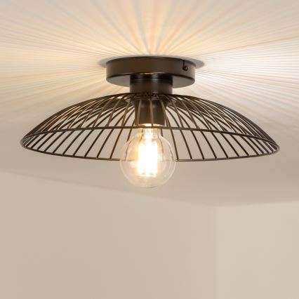 Brilagi - Lámpara de techo de superficie LED CERIA WIRE 1xE27/40W/230V Ø 38 cm negra
