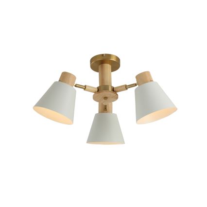 Brilagi - Lámpara de techo de superficie LUND WOOD 3xE27/40W/230V Ø 50 cm madera