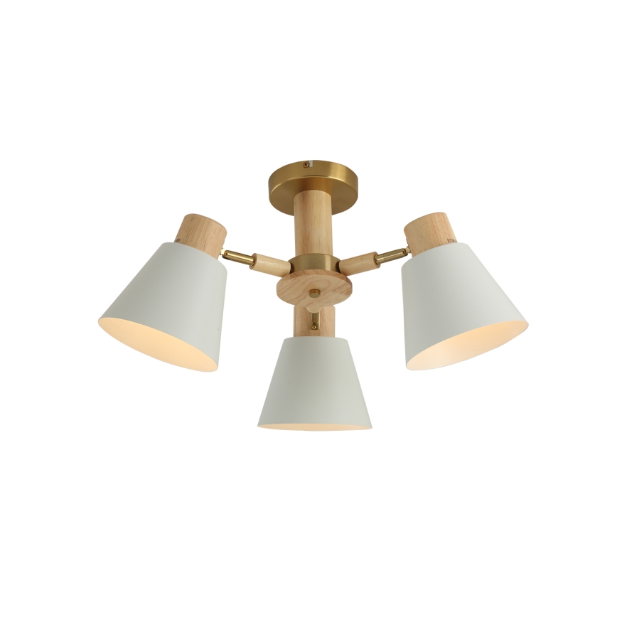 Brilagi - Lámpara de techo de superficie LUND WOOD 3xE27/40W/230V Ø 50 cm madera