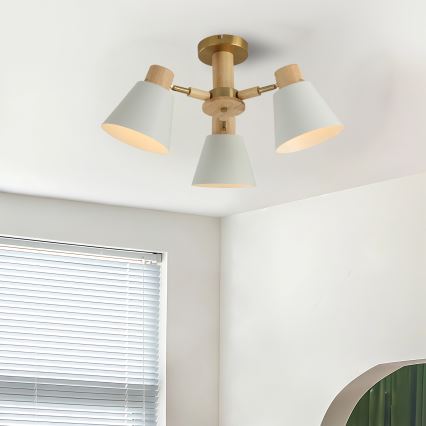 Brilagi - Lámpara de techo de superficie LUND WOOD 3xE27/40W/230V Ø 50 cm madera
