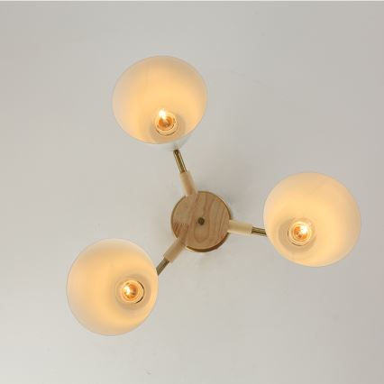 Brilagi - Lámpara de techo de superficie LUND WOOD 3xE27/40W/230V Ø 50 cm madera