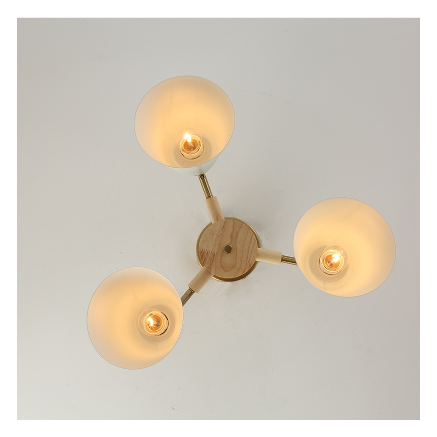 Brilagi - Lámpara de techo de superficie LUND WOOD 3xE27/40W/230V Ø 50 cm madera