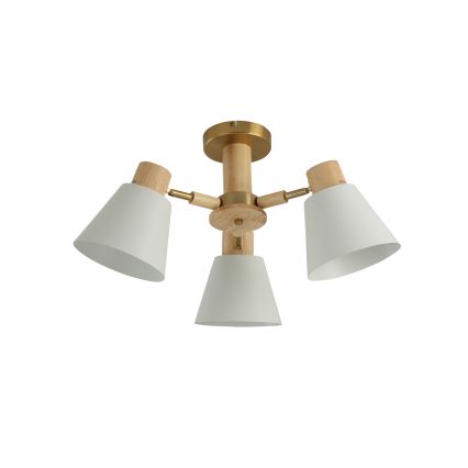 Brilagi - Lámpara de techo de superficie LUND WOOD 3xE27/40W/230V Ø 50 cm madera