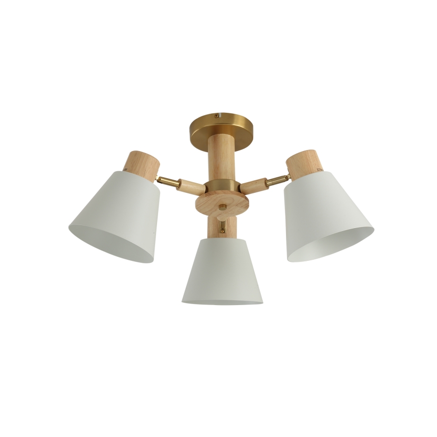 Brilagi - Lámpara de techo de superficie LUND WOOD 3xE27/40W/230V Ø 50 cm madera