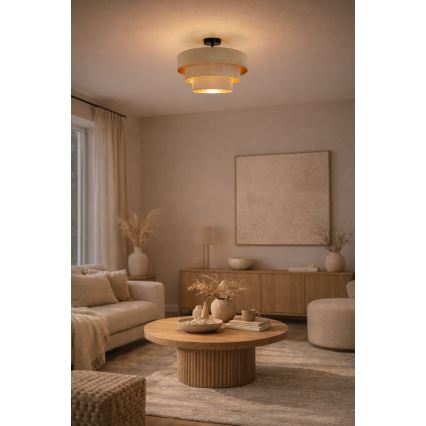 Brilagi - Lámpara de techo de superficie LUNETA 1xE27/60W/230V Ø 40 cm beige/dorado
