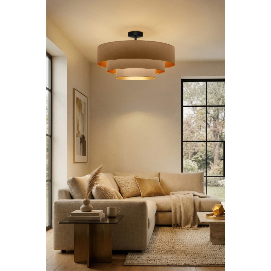 Brilagi - Lámpara de techo de superficie LUNETA 3xE27/60W/230V diámetro 80 cm beige/dorado