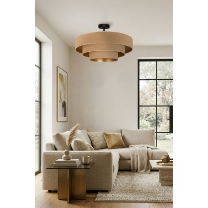 Brilagi - Lámpara de techo de superficie LUNETA 3xE27/60W/230V diámetro 80 cm beige/dorado