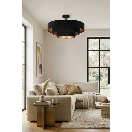 Brilagi - Lámpara de techo de superficie LUNETA 3xE27/60W/230V Ø 80 cm negro/dorado