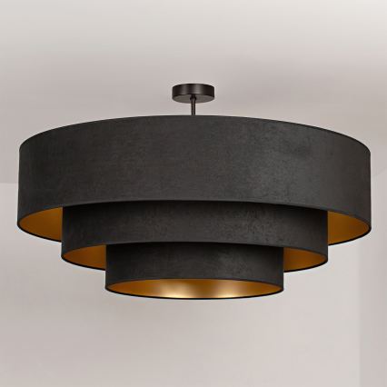 Brilagi - Lámpara de techo de superficie LUNETA 3xE27/60W/230V Ø 80 cm negro/dorado