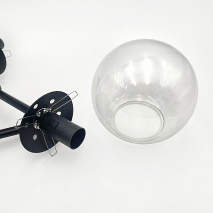 Brilagi - Lámpara de techo de superficie MALIVA 3xE14/15W/230V negro/transparente