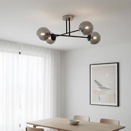 BRILAGI - Lámpara de techo de superficie MALIVA 4xE14/15W/230V cromo mate/ahumado