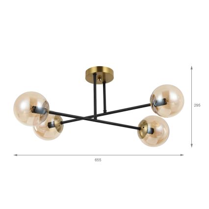 Brilagi - Lámpara de techo de superficie MALIVA 4xE14/15W/230V dorada