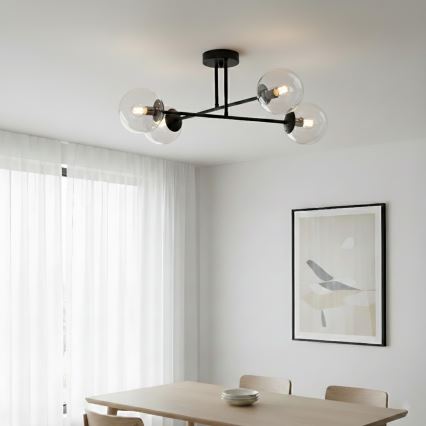 BRILAGI - Lámpara de techo de superficie MALIVA 4xE14/15W/230V negra/transparente