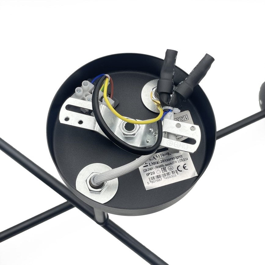 Brilagi - Lámpara de techo de superficie MALIVA 4xE14/15W/230V negro/ahumado