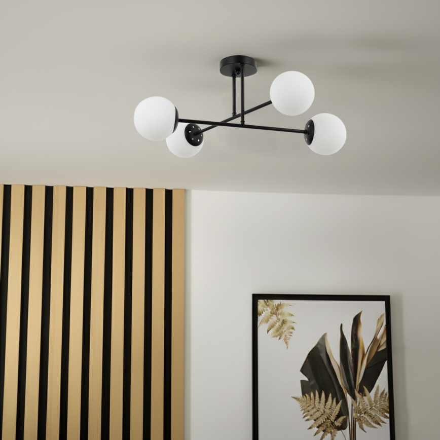 Brilagi - Lámpara de techo de superficie MALIVA 4xE14/15W/230V negro/blanco