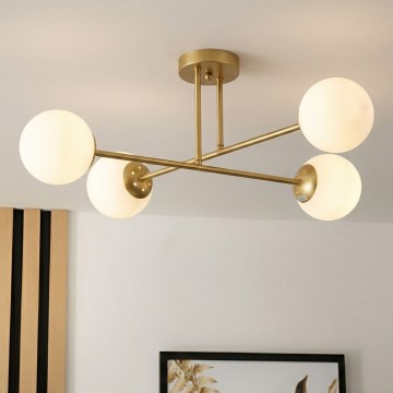 Brilagi - Lámpara de techo de superficie MALIVA 4xE14/15W/230V oro/blanco