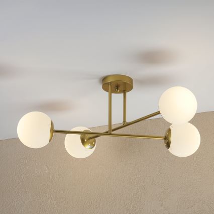 BRILAGI - Lámpara de techo de superficie MALIVA 4xE14/15W/230V oro/blanco