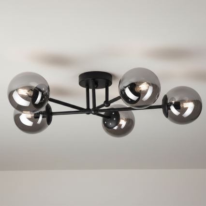 BRILAGI - Lámpara de techo de superficie MALIVA 6xE14/15W/230V negra/ahumada