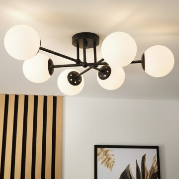 Brilagi - Lámpara de techo de superficie MALIVA 6xE14/15W/230V negro/blanco