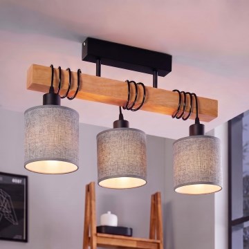 BRILAGI - Lámpara de techo de superficie NUBILA 3xE27/60W/230V pino/gris