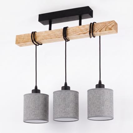 BRILAGI - Lámpara de techo de superficie NUBILA 3xE27/60W/230V pino/gris