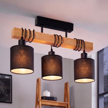 BRILAGI - Lámpara de techo de superficie NUBILA 3xE27/60W/230V pino/negro