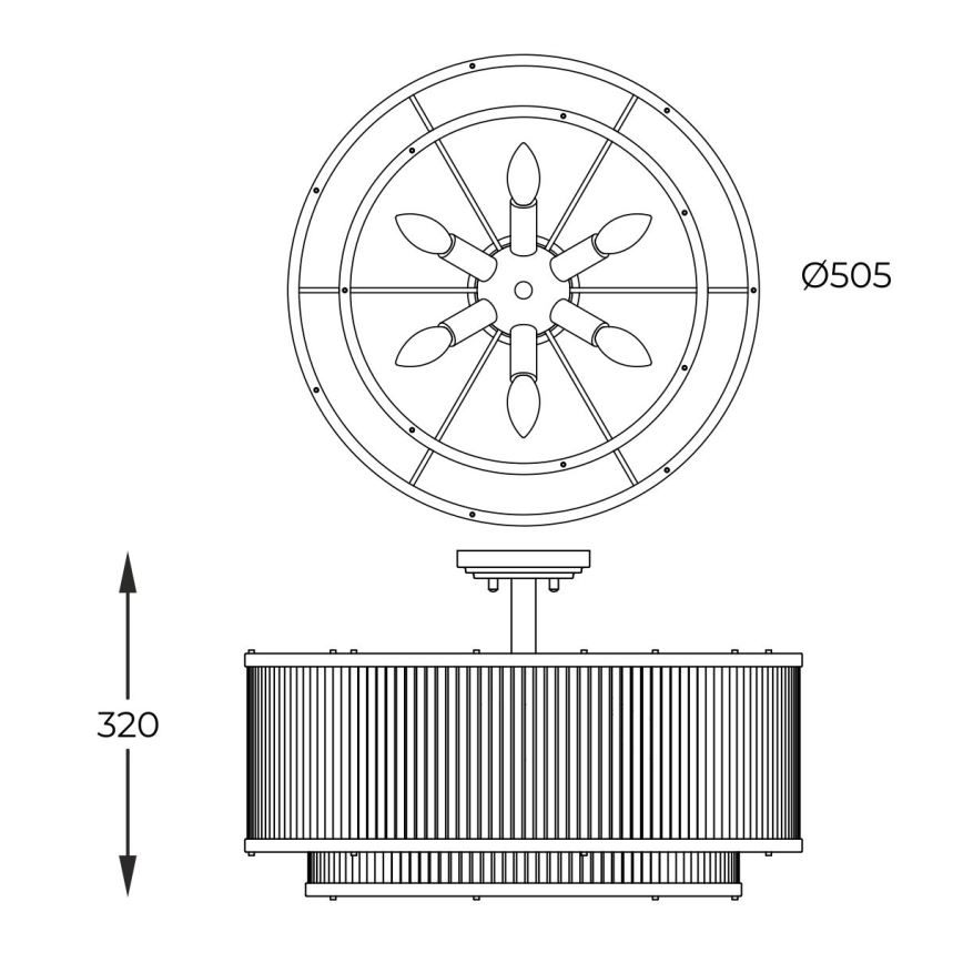 Brilagi - Lámpara de techo de superficie RAMOS 6xE14/60W/230V acabado dorado