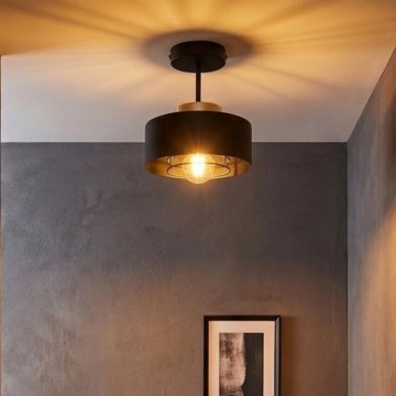 Brilagi - Lámpara de techo de superficie SPRING 1xE27/60W/230V negra/dorada