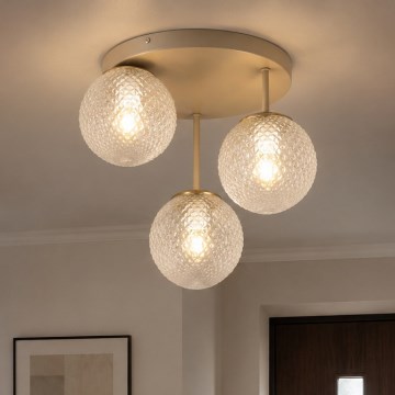 Brilagi - Lámpara de techo de superficie STELLA 3xE27/60W/230V beige/dorado