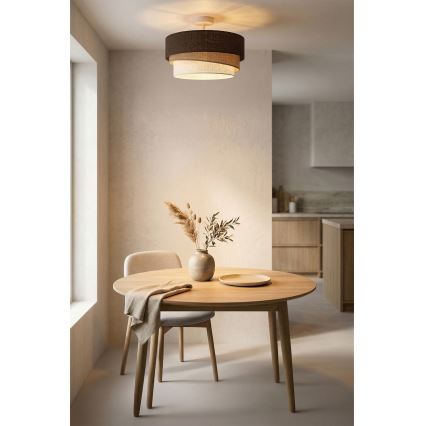 Brilagi - Lámpara de techo de superficie TRIO 1xE27/60W/230V Ø 40 cm marrón/beige/blanco