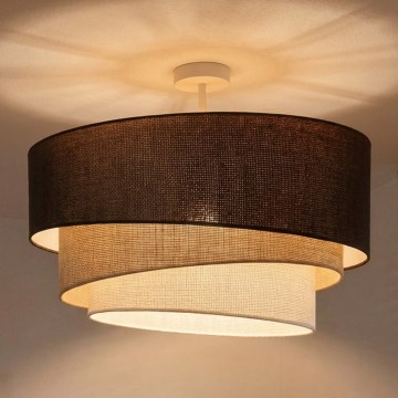 Brilagi - Lámpara de techo de superficie TRIO 3xE27/60W/230V Ø 60 cm marrón/beige/blanco