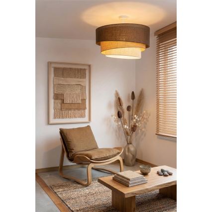 Brilagi - Lámpara de techo de superficie TRIO 3xE27/60W/230V Ø 60 cm marrón/beige/blanco