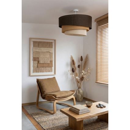 Brilagi - Lámpara de techo de superficie TRIO 3xE27/60W/230V Ø 60 cm marrón/beige/blanco