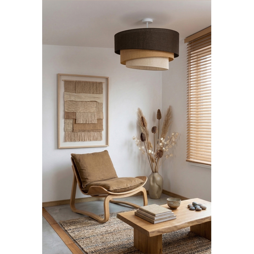 Brilagi - Lámpara de techo de superficie TRIO 3xE27/60W/230V Ø 60 cm marrón/beige/blanco
