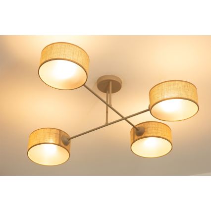 BRILAGI - Lámpara de techo de superficie VIRGO 4xE14/40W/230V beige/dorada
