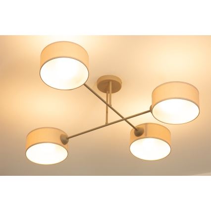 Brilagi - Lámpara de techo de superficie VIRGO 4xE14/40W/230V crema/dorada