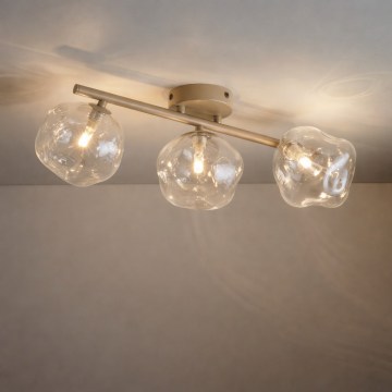 Brilagi - Lámpara de techo de superficie VULCANO 3xG9/8W/230V beige/ahumado beige