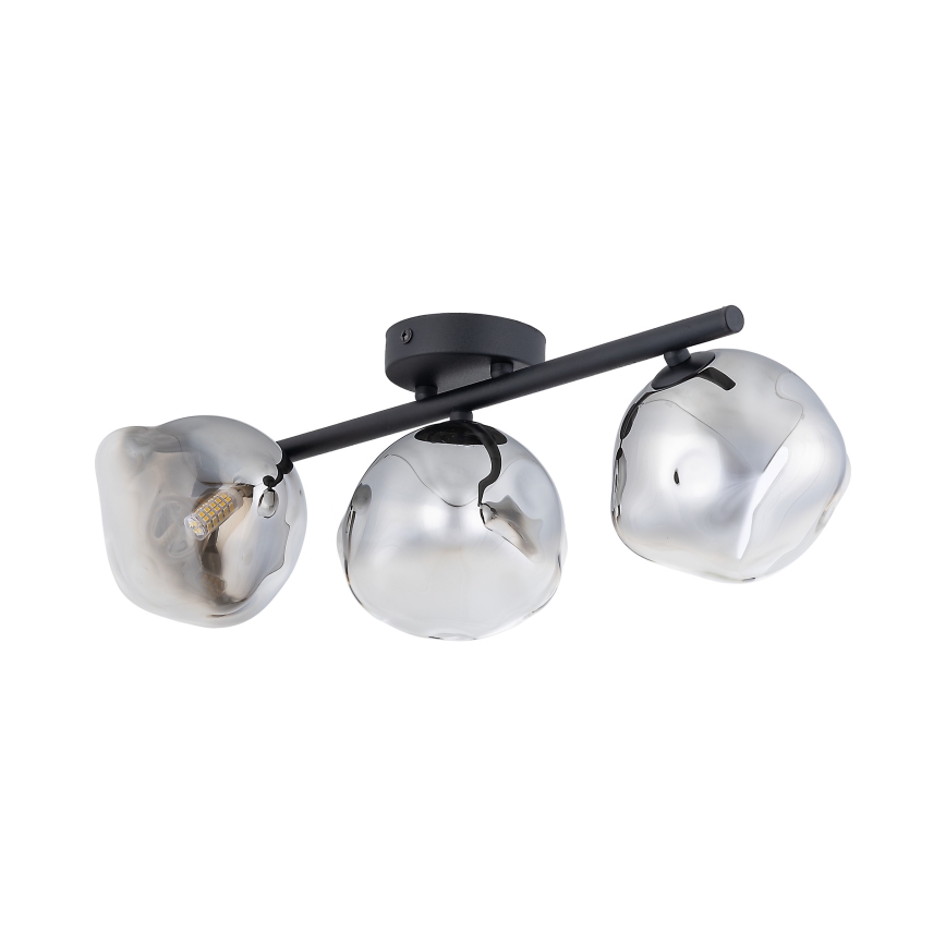 Brilagi - Lámpara de techo de superficie VULCANO 3xG9/8W/230V negro/negro ahumado