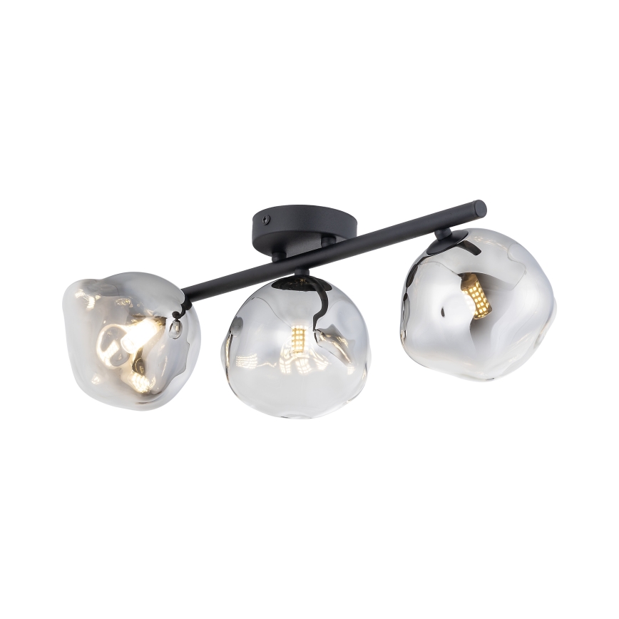 Brilagi - Lámpara de techo de superficie VULCANO 3xG9/8W/230V negro/negro ahumado