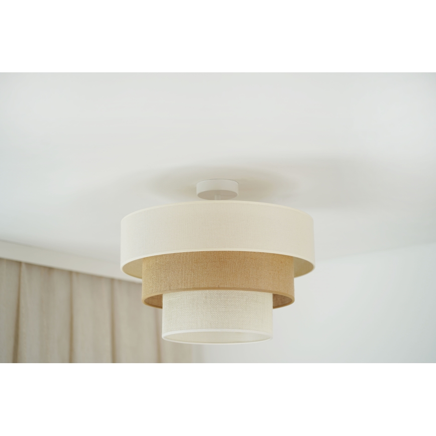 Brilagi - Lámpara de techo empotrada DENVER LUNETA 1xE27/15W/230V diámetro 45 cm beige/marrón/crema